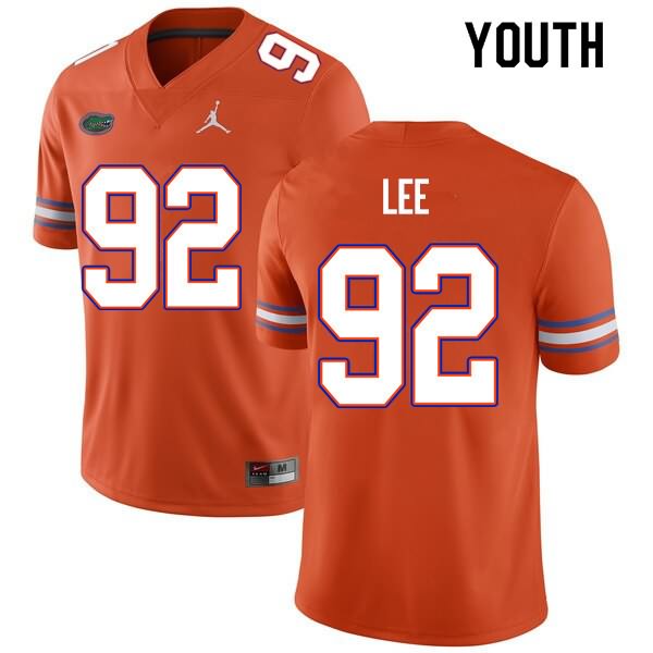 NCAA Florida Gators Jalen Lee Youth #92 Nike Orange Stitched Authentic College Football Jersey AMU5864UH